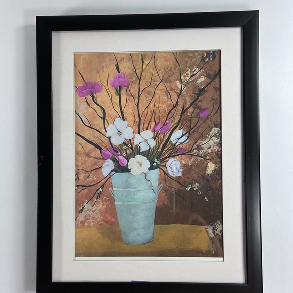 Original Artwork,  Mini Art Print, Floral Wall Decor,  Handmade Pink and White - Picture 10 of 10